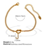 Gold color / 1 Piece Simple Series Simple Letter J Stainless Steel  Gold Color Rhinestone Women's Charm Bracelets Picture10